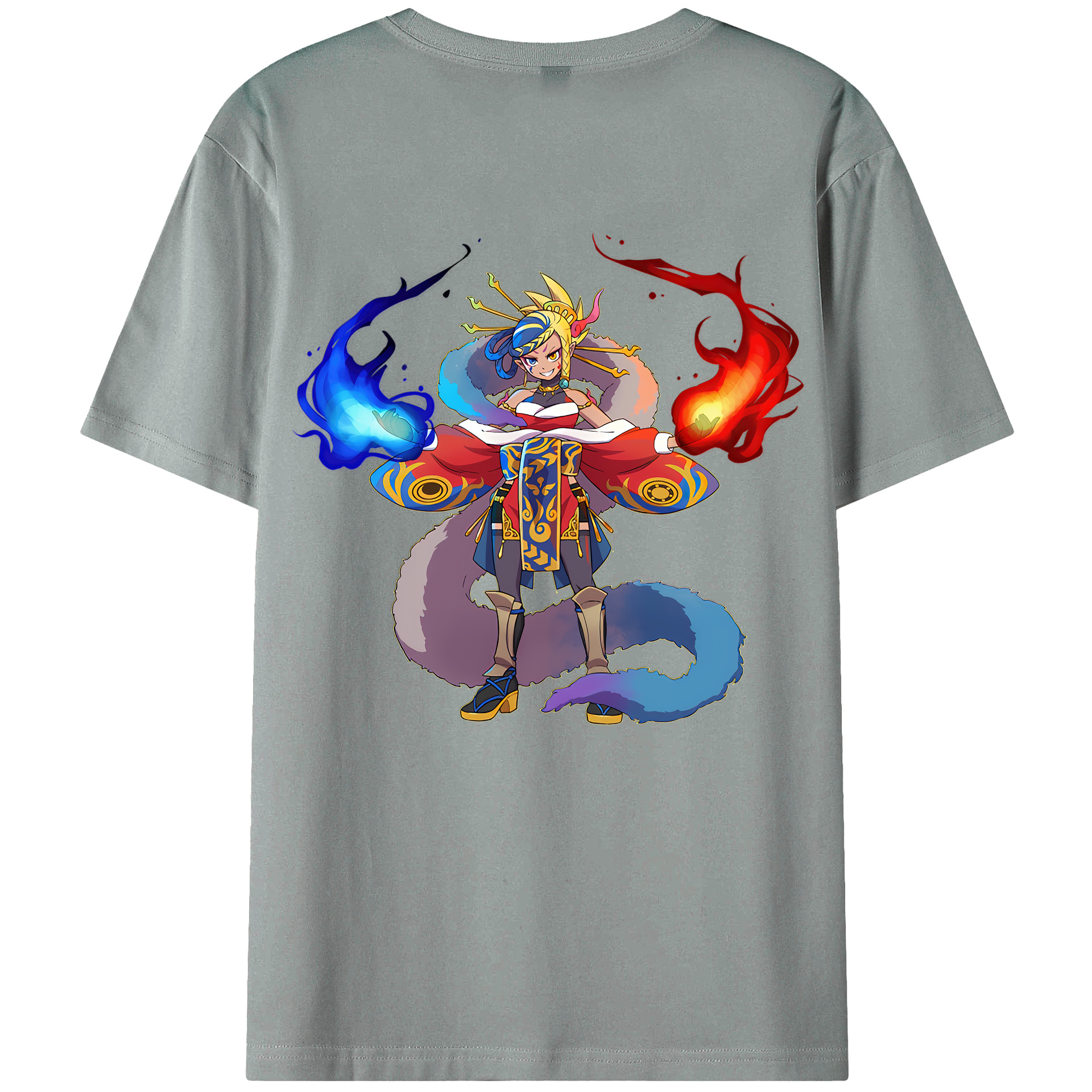 （画像用） 妖怪ウォッチ Yo-kai Watch 綿100％ メンズ半袖Tシャツ（バックプリント） 通気性